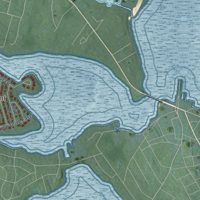 Second close-up of the map of Noyack, New York print showing more streets and buildings