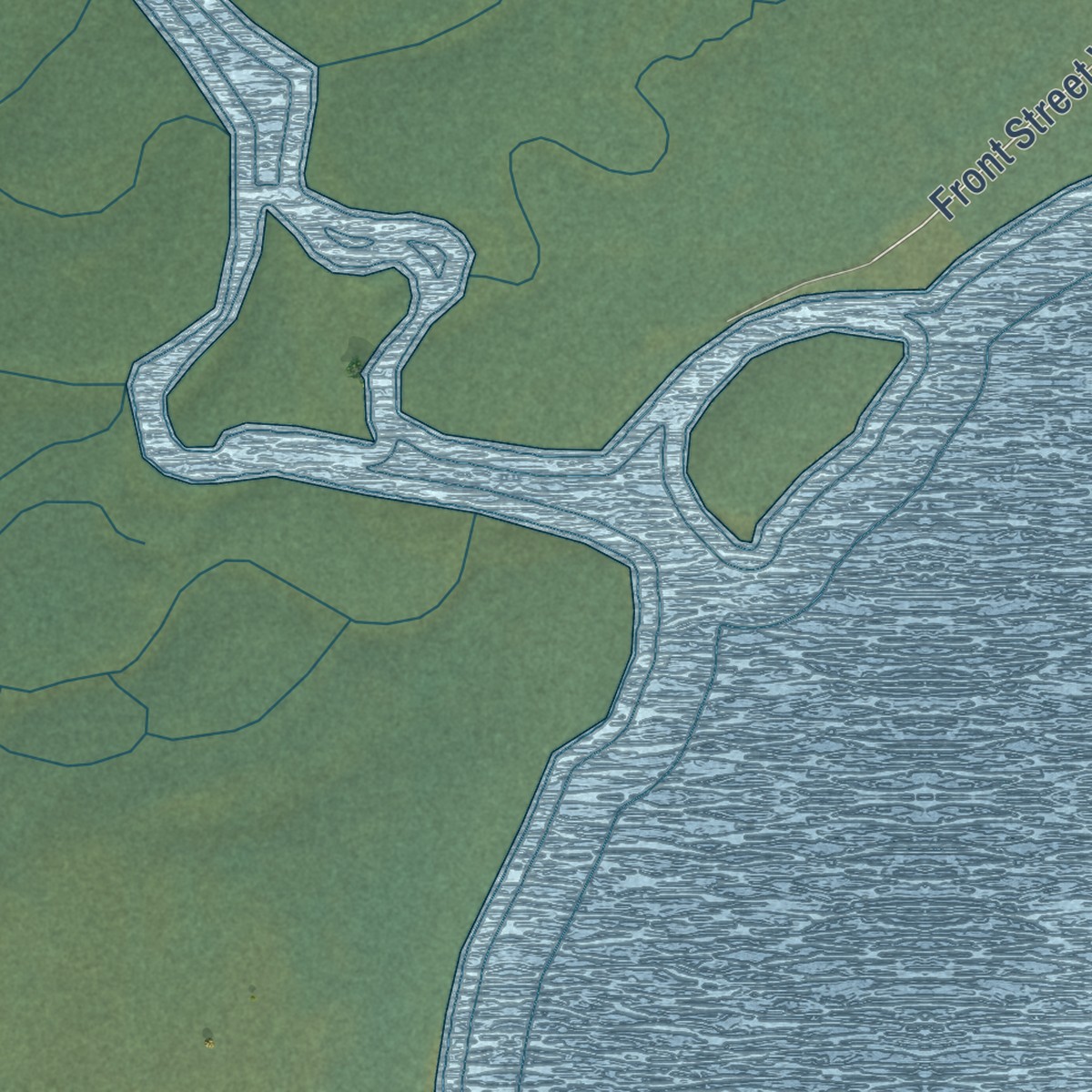 Second close-up of the map of Nulato, Alaska print showing more streets and buildings