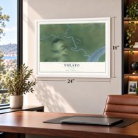 Nulato, Alaska map, 18 x 24 inch print in a white frame in a home office