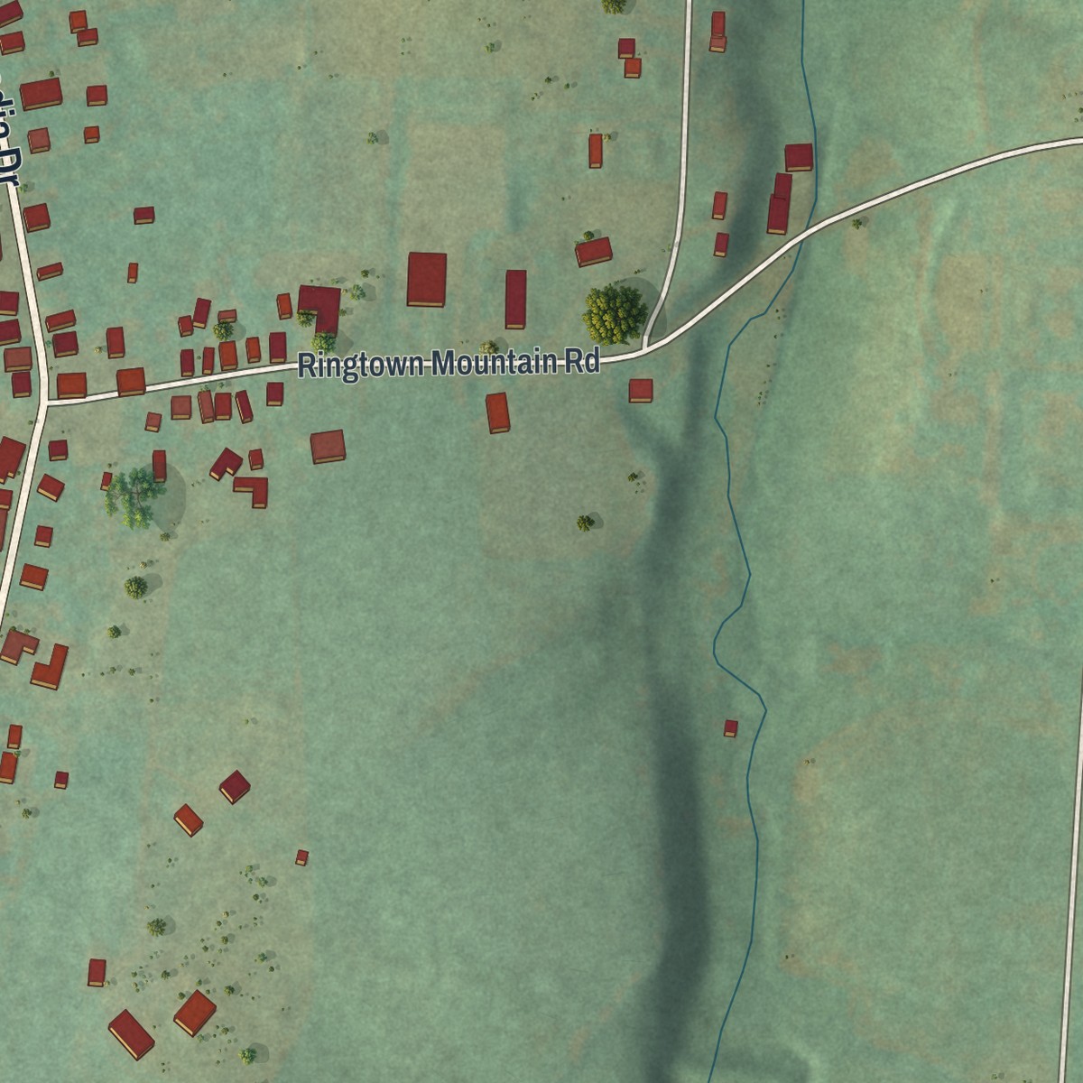 Second close-up of the map of Numidia, Pennsylvania print showing more streets and buildings