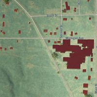 Second close-up of the map of Nunica, Michigan print showing more streets and buildings