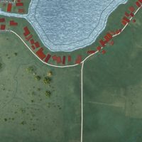Second close-up of the map of Nyona Lake, Indiana print showing more streets and buildings