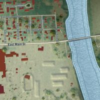 Second close-up of the map of Nyssa, Oregon print showing more streets and buildings