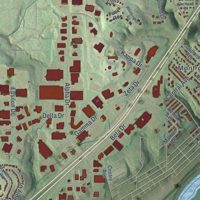 Second close-up of the map of O'Hara, Pennsylvania print showing more streets and buildings
