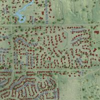 Second close-up of the map of Oak Brook, Illinois print showing more streets and buildings