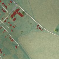 Second close-up of the map of Oak City, North Carolina print showing more streets and buildings