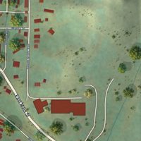 Second close-up of the map of Oak Creek, Colorado print showing more streets and buildings