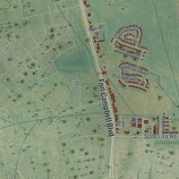Second close-up of the map of Oak Grove, Kentucky print showing more streets and buildings