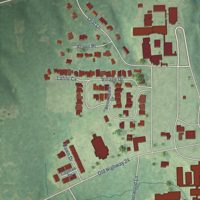 Second close-up of the map of Oak Grove, Mississippi print showing more streets and buildings