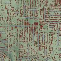 Second close-up of the map of Oak Grove, Oregon print showing more streets and buildings