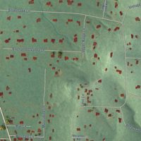 Second close-up of the map of Oak Grove, Pulaski County, Arkansas print showing more streets and buildings