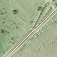 Second close-up of the map of Oak Grove Village, Missouri print showing more streets and buildings