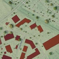 Second close-up of the map of Oak Grove, Virginia print showing more streets and buildings