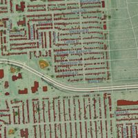Second close-up of the map of Oak Park, Michigan print showing more streets and buildings