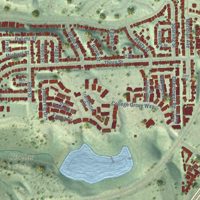Second close-up of the map of Oak Park, San Diego, California print showing more streets and buildings