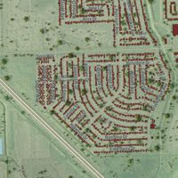 Second close-up of the map of Oak Ridge, Florida print showing more streets and buildings