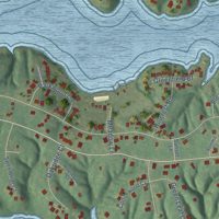 Second close-up of the map of Oak Run, Illinois print showing more streets and buildings