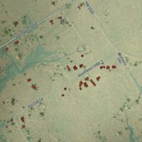 Second close-up of the map of Oak Valley, Texas print showing more streets and buildings