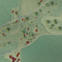 Second close-up of the map of Oakdale, Illinois print showing more streets and buildings