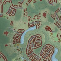 Second close-up of the map of Oakleaf Plantation, Florida print showing more streets and buildings