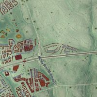 Second close-up of the map of Oakton, Virginia print showing more streets and buildings