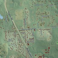 Second close-up of the map of Oakwood, Michigan print showing more streets and buildings