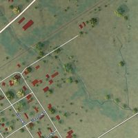 Second close-up of the map of Oakwood, Texas print showing more streets and buildings
