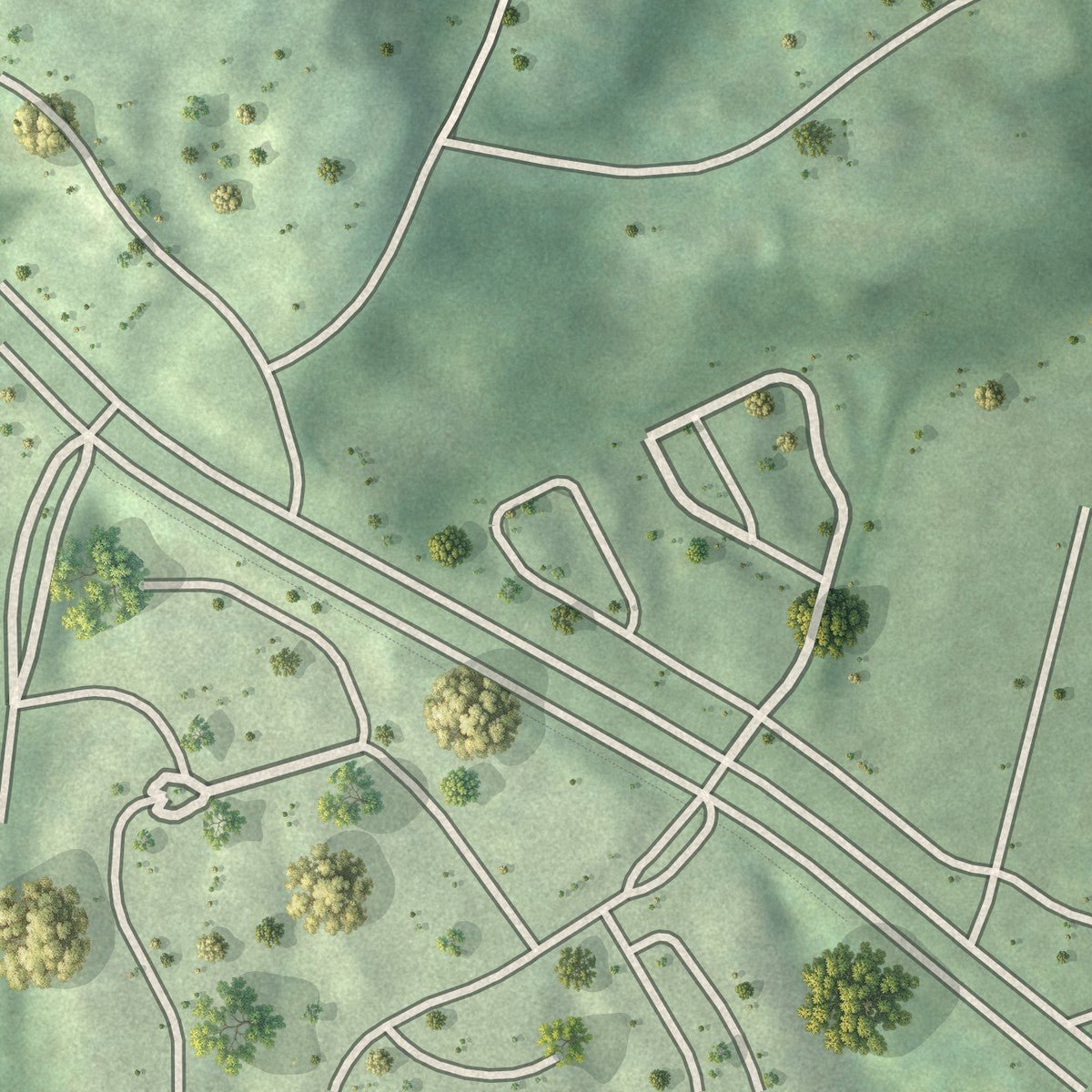 Second close-up of the map of Occoquan, Virginia print showing more streets and buildings
