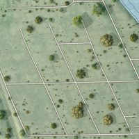 Second close-up of the map of Ocean Breeze, Florida print showing more streets and buildings