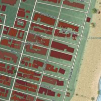 Second close-up of the map of Ocean Grove, New Jersey print showing more streets and buildings