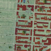 Second close-up of the map of Ocean Hill, New York print showing more streets and buildings