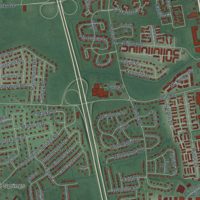Second close-up of the map of Ocean, Monmouth County, New Jersey print showing more streets and buildings