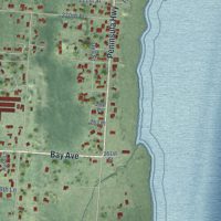 Second close-up of the map of Ocean Park, Washington print showing more streets and buildings