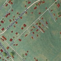 Second close-up of the map of Ochlocknee, Georgia print showing more streets and buildings