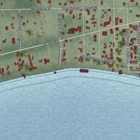 Second close-up of the map of Ocklawaha, Florida print showing more streets and buildings