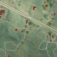 Second close-up of the map of Ocoee, Tennessee print showing more streets and buildings