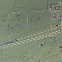 Second close-up of the map of Ocotillo, California print showing more streets and buildings