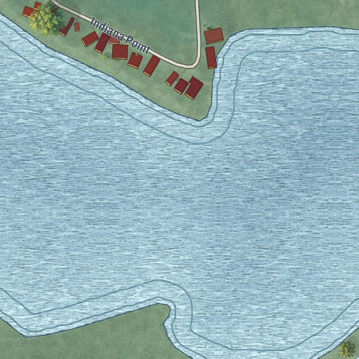 Second close-up of the map of Oden, Michigan print showing more streets and buildings