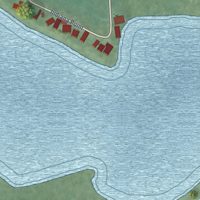 Second close-up of the map of Oden, Michigan print showing more streets and buildings