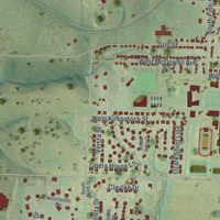 Second close-up of the map of Odessa, Missouri print showing more streets and buildings
