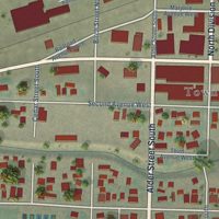 Second close-up of the map of Odessa, Washington print showing more streets and buildings