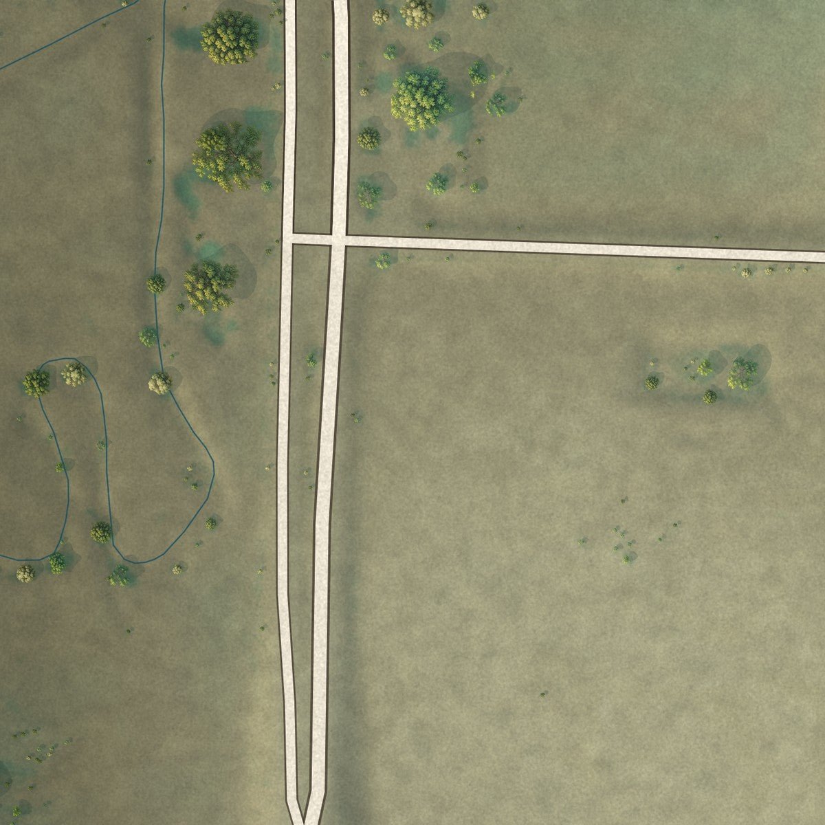 Second close-up of the map of Oelrichs, South Dakota print showing more streets and buildings