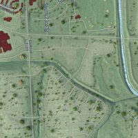 Second close-up of the map of Offutt AFB, Nebraska print showing more streets and buildings
