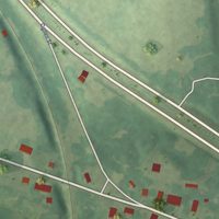 Second close-up of the map of Ogden, Arkansas print showing more streets and buildings