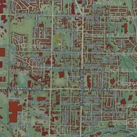 Second close-up of the map of Ogden, Utah print showing more streets and buildings