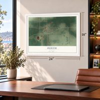 Ogilvie, Minnesota map, 18 x 24 inch print in a white frame in a home office