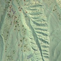 Second close-up of the map of Ojo Sarco, New Mexico print showing more streets and buildings