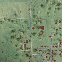 Second close-up of the map of Okawville, Illinois print showing more streets and buildings