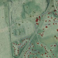 Second close-up of the map of Old Brookville, New York print showing more streets and buildings