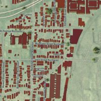 Second close-up of the map of Old Fourth Ward, Georgia print showing more streets and buildings